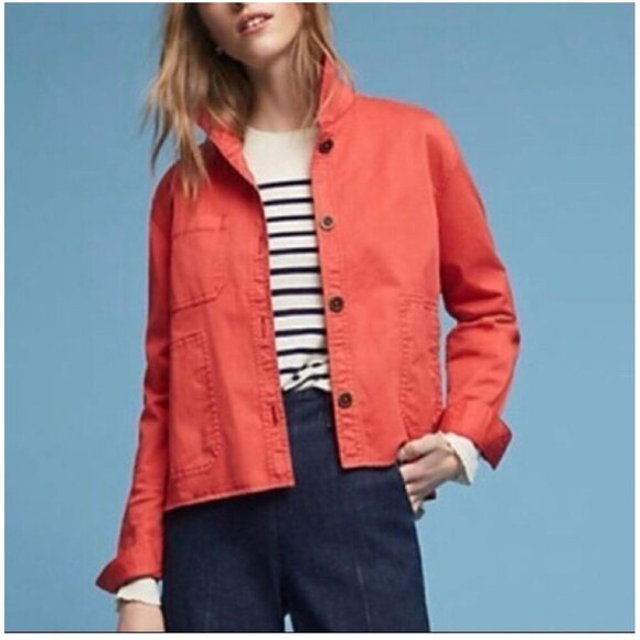Chino by Anthropologie Orange Swing Jacket Size Small - Picture 1 of 10